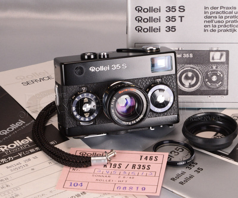 高評価在庫Rollei35s Black ローライ35s ブラック フラッシュ付き フィルムカメラ