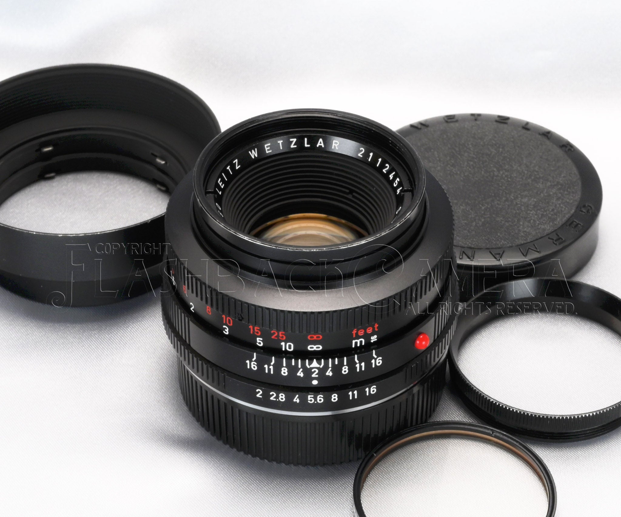 Leica ズミクロンR 50ｍｍ F2 2cam 2カム Summicron-R 50mm f2 (2 cam) Red Scale – FLASHBACK CAMERA
