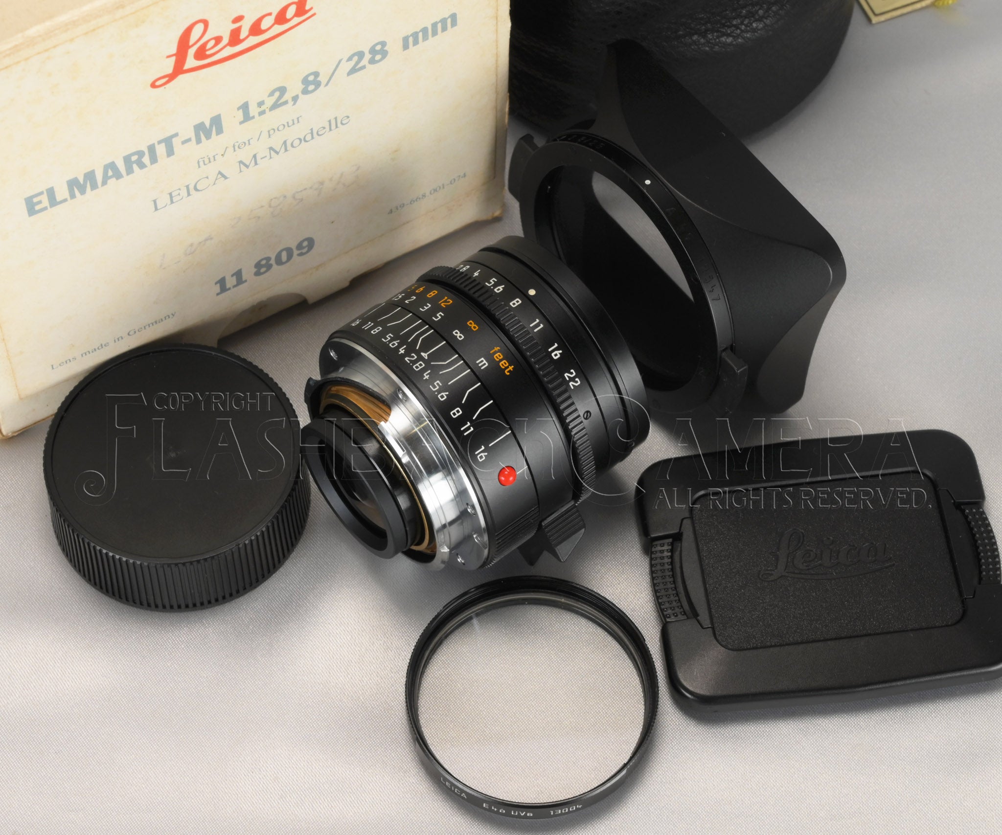 LEICA ライカ ELMARIT-M 28mm f2.8 エルマリート E46 ライカ エルマリート M 28mm F2.8 E46 元箱、フード。ケース付 新品